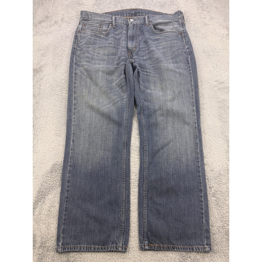 Levis 559 Jeans Men 38X30 Blue Relaxed Straight Whisker Distress Denim